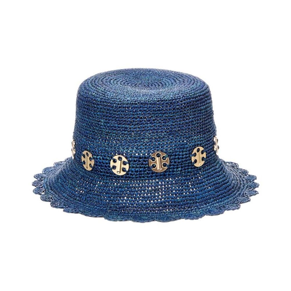 Bruno Magli Crochet Bucket Hat, Blue